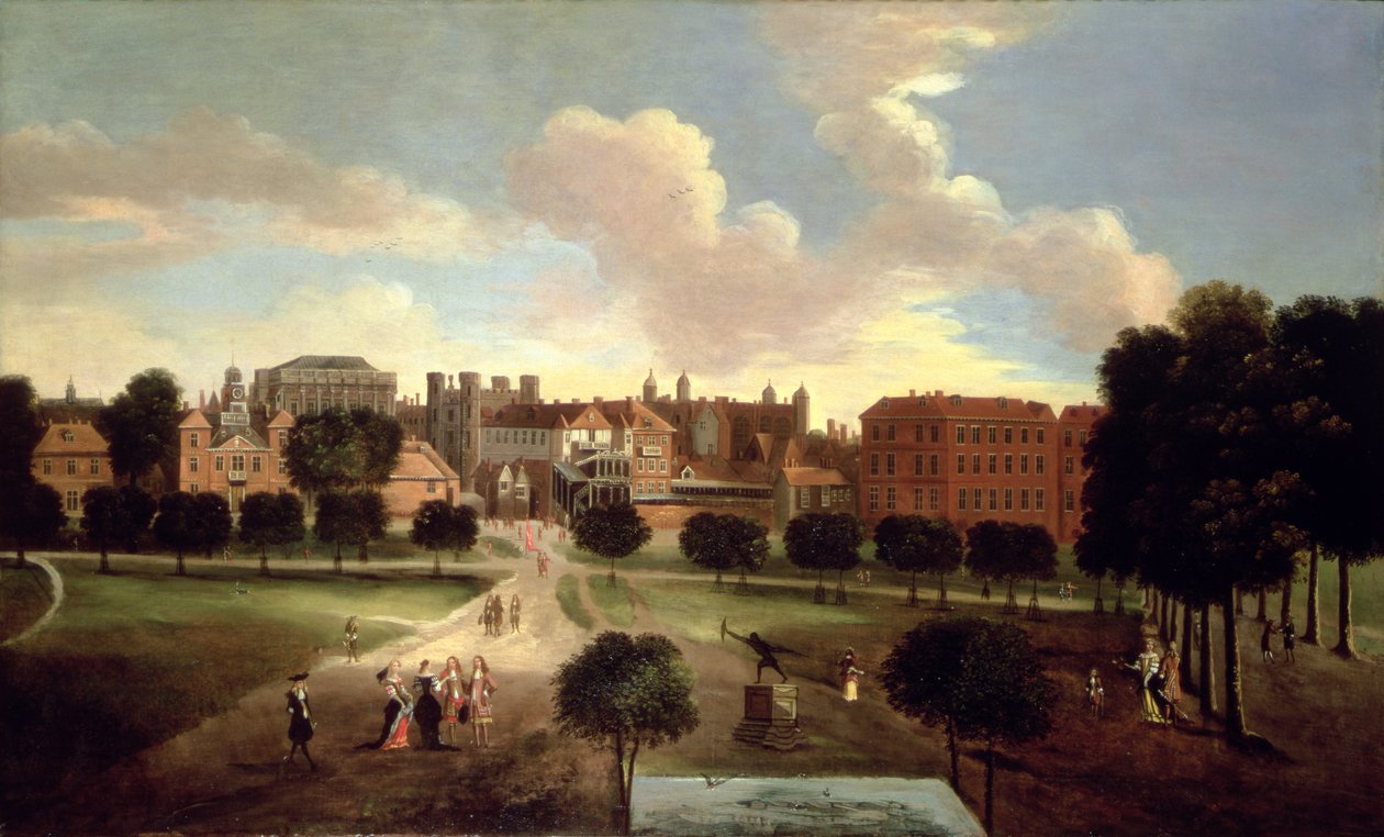 Kilátás az Old Horse Guards felvonulására a St. James" Parkból alkotó: Thomas van Wyck