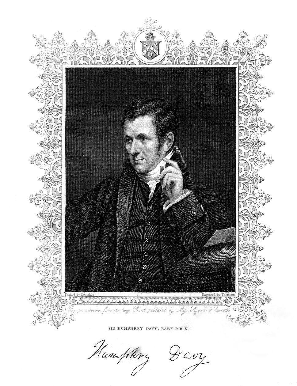Sir Humphry Davy, cornwalli kémikus és fizikus, 19. század. alkotó: Thomson