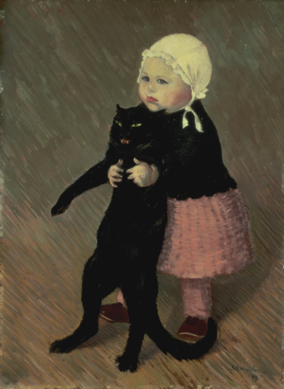 Kislány macskával, 1889 alkotó: Théophile Alexandre Steinlen