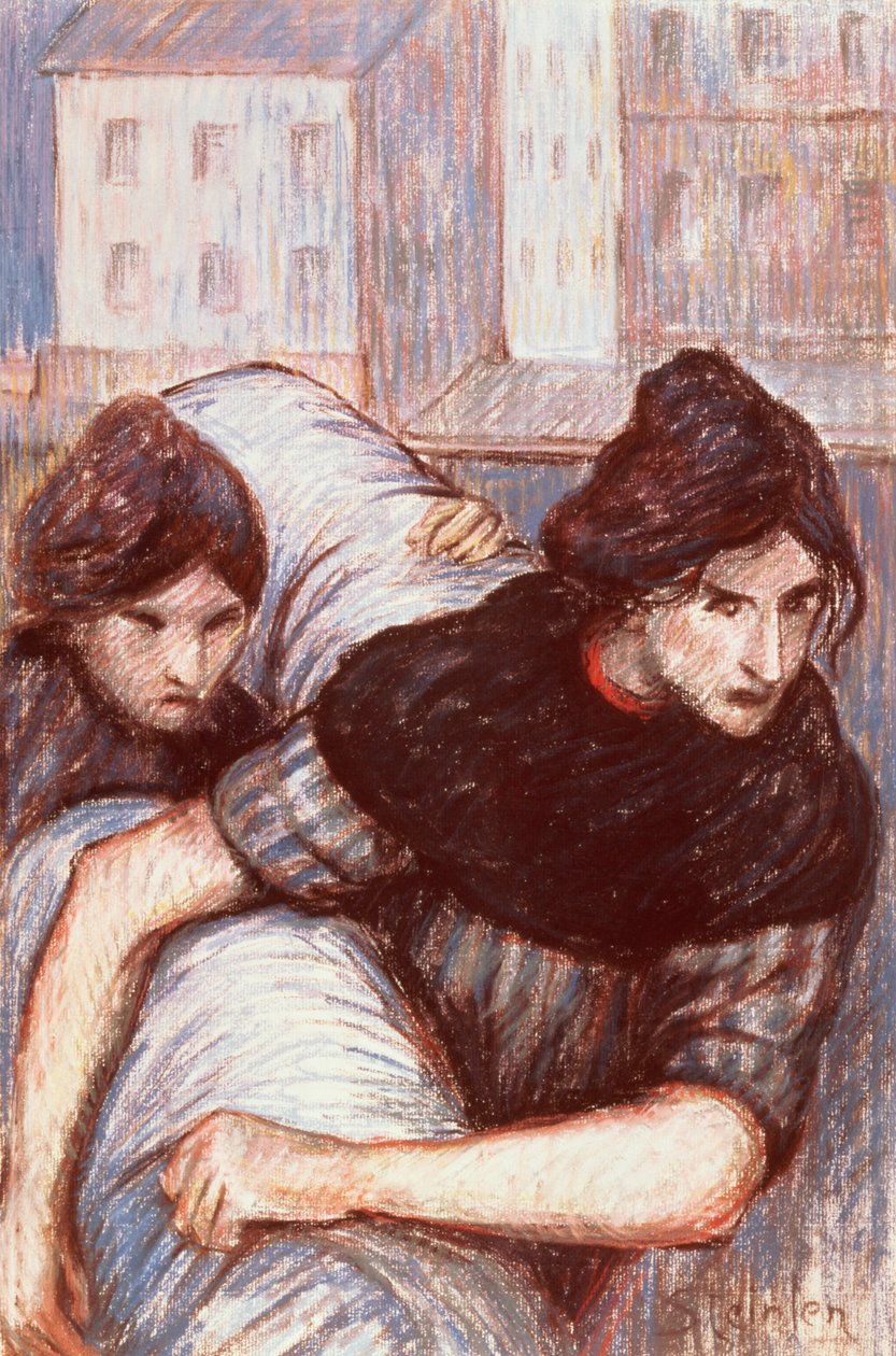 Mosónők, 1898 (pasztell, vászon) alkotó: Théophile Alexandre Steinlen