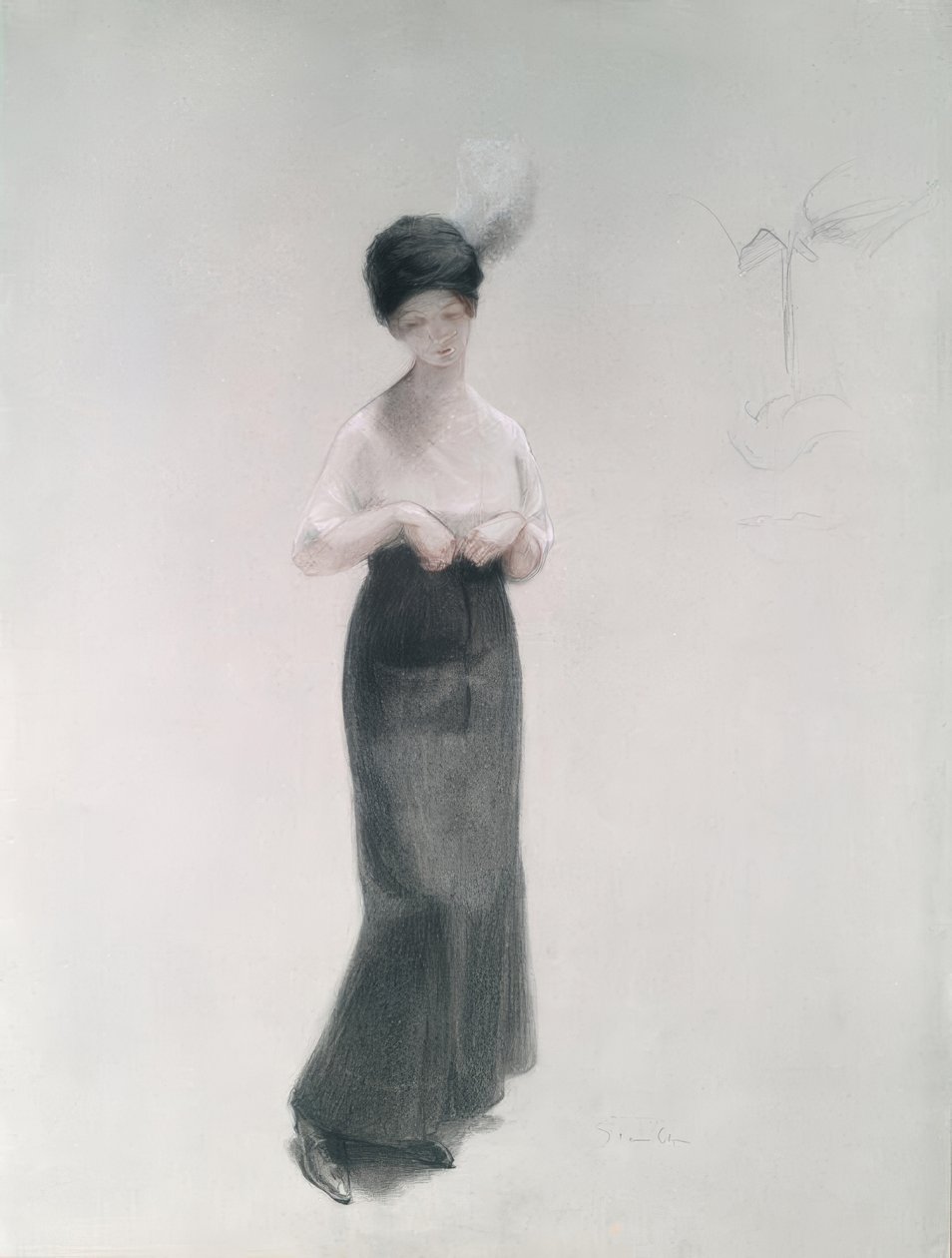 Fiatal nő kalappal alkotó: Théophile-Alexandre Steinlen
