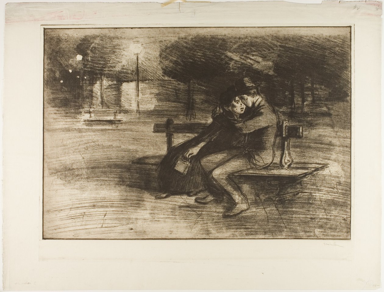 Szerelmesek a padon alkotó: Théophile Alexandre Pierre Steinlen
