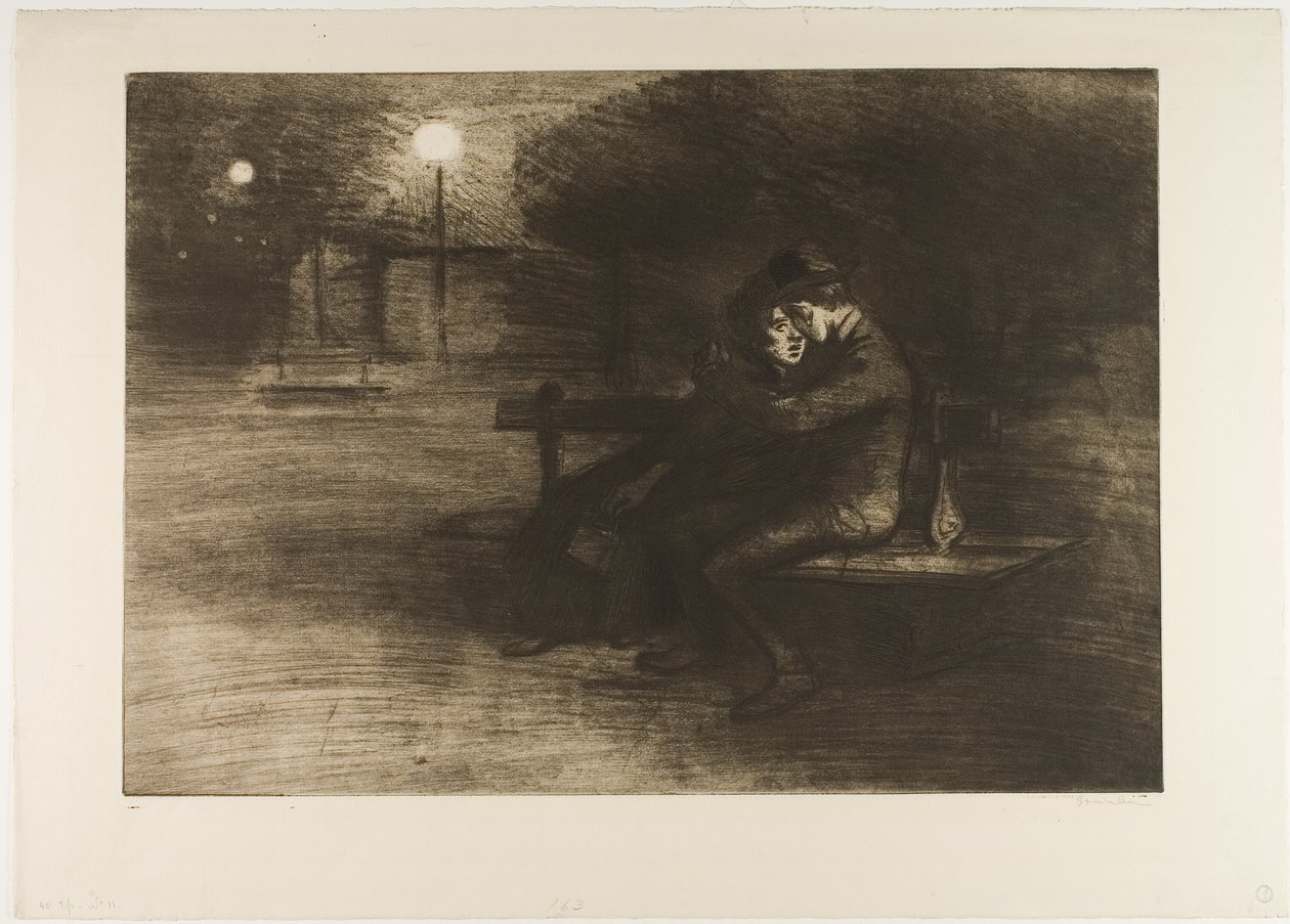 Szerelmesek a padon alkotó: Théophile Alexandre Pierre Steinlen