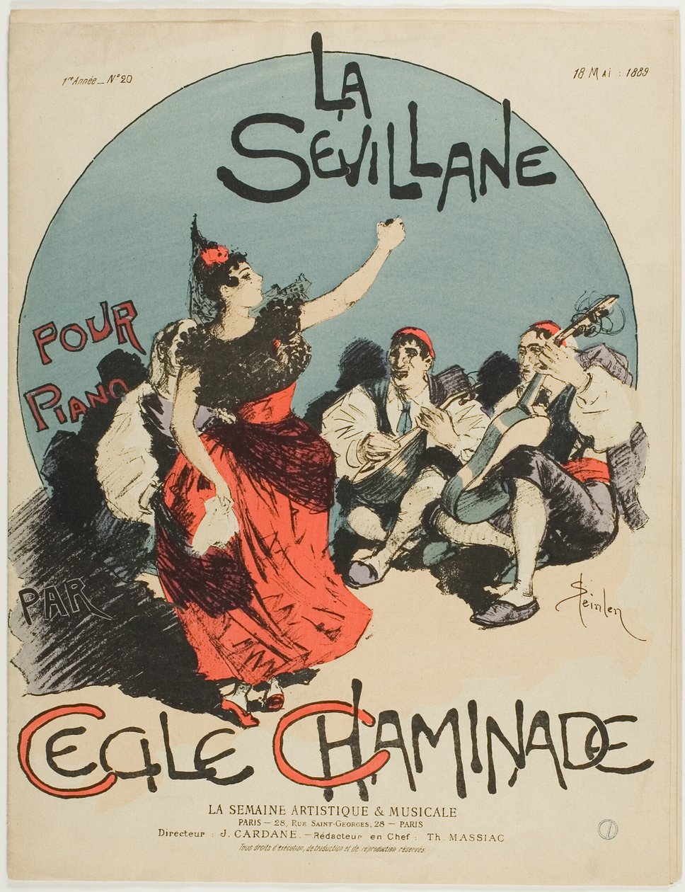 Overture for The Woman from Seville, zongorára, a Cecile Chaminade alkotó: Théophile Alexandre Pierre Steinlen