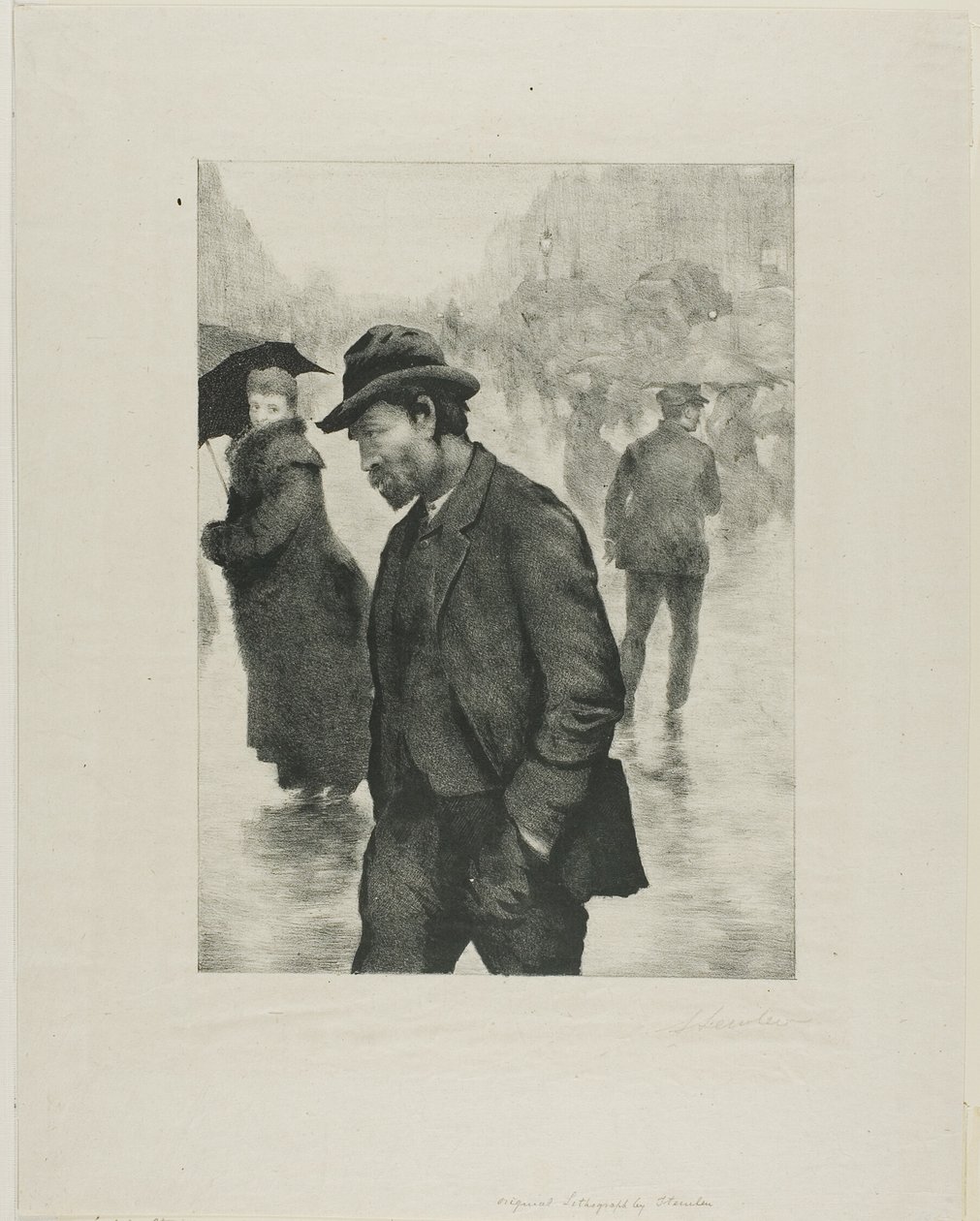 Esős nap, Párizs alkotó: Théophile Alexandre Pierre Steinlen