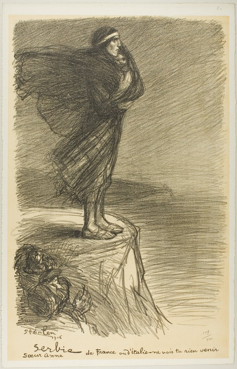 Szerbia: Anna nővér, húszas tányér az Actualitésből alkotó: Théophile Alexandre Pierre Steinlen