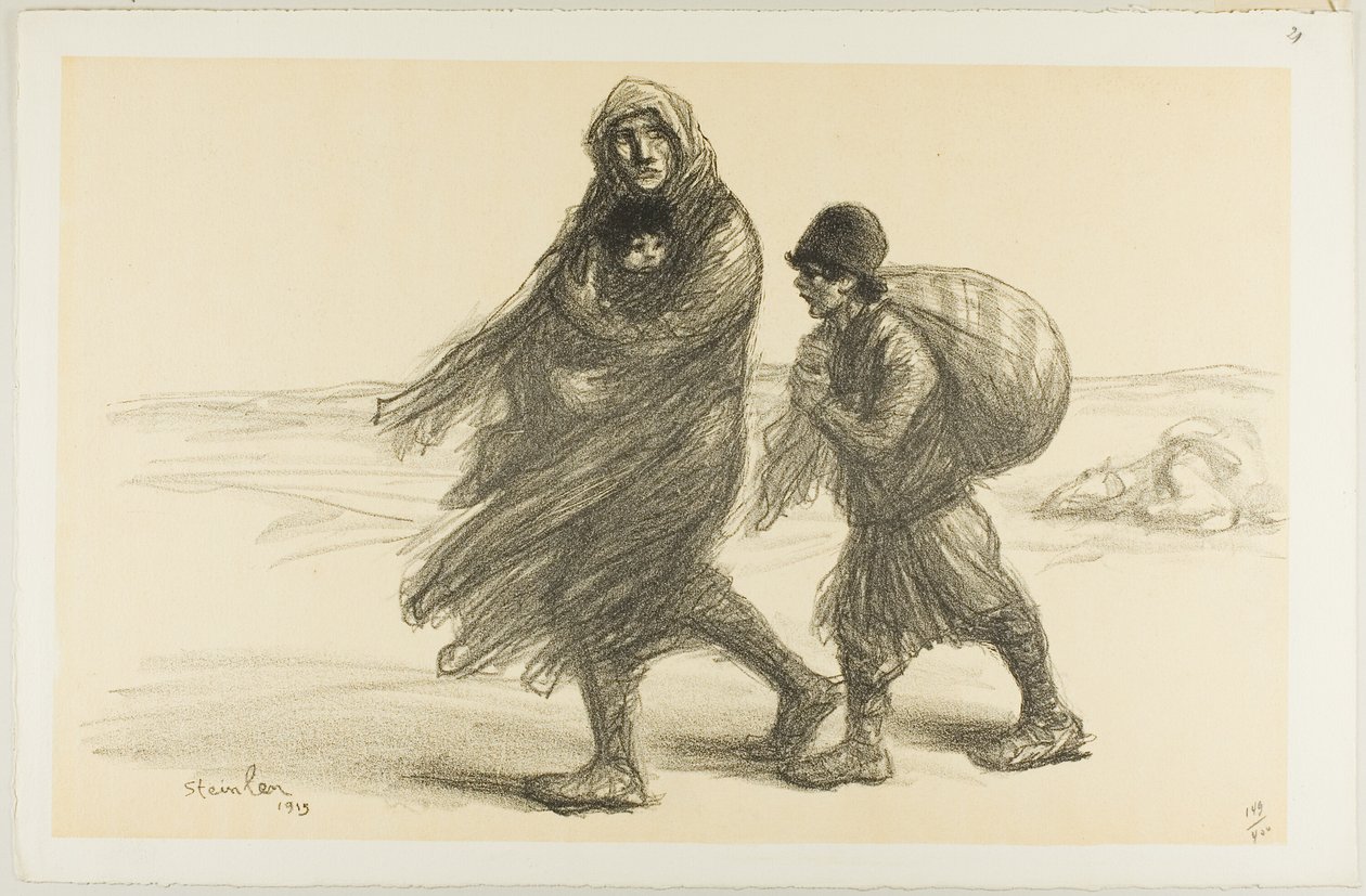 Szerb exodus, huszonegyes tábla az Actualitésből alkotó: Théophile Alexandre Pierre Steinlen