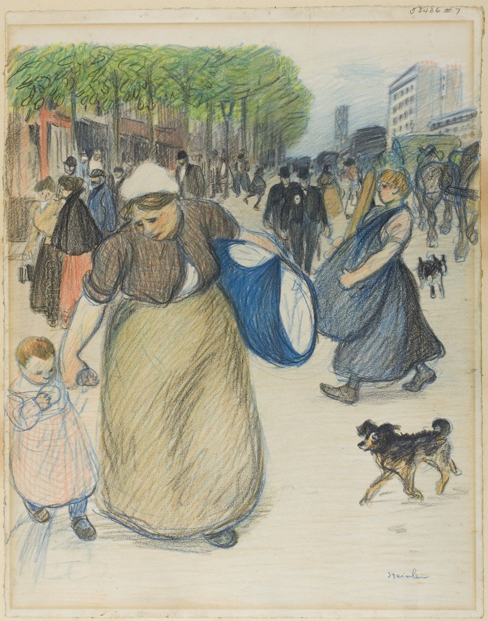 Utcai jelenet alkotó: Théophile Alexandre Pierre Steinlen