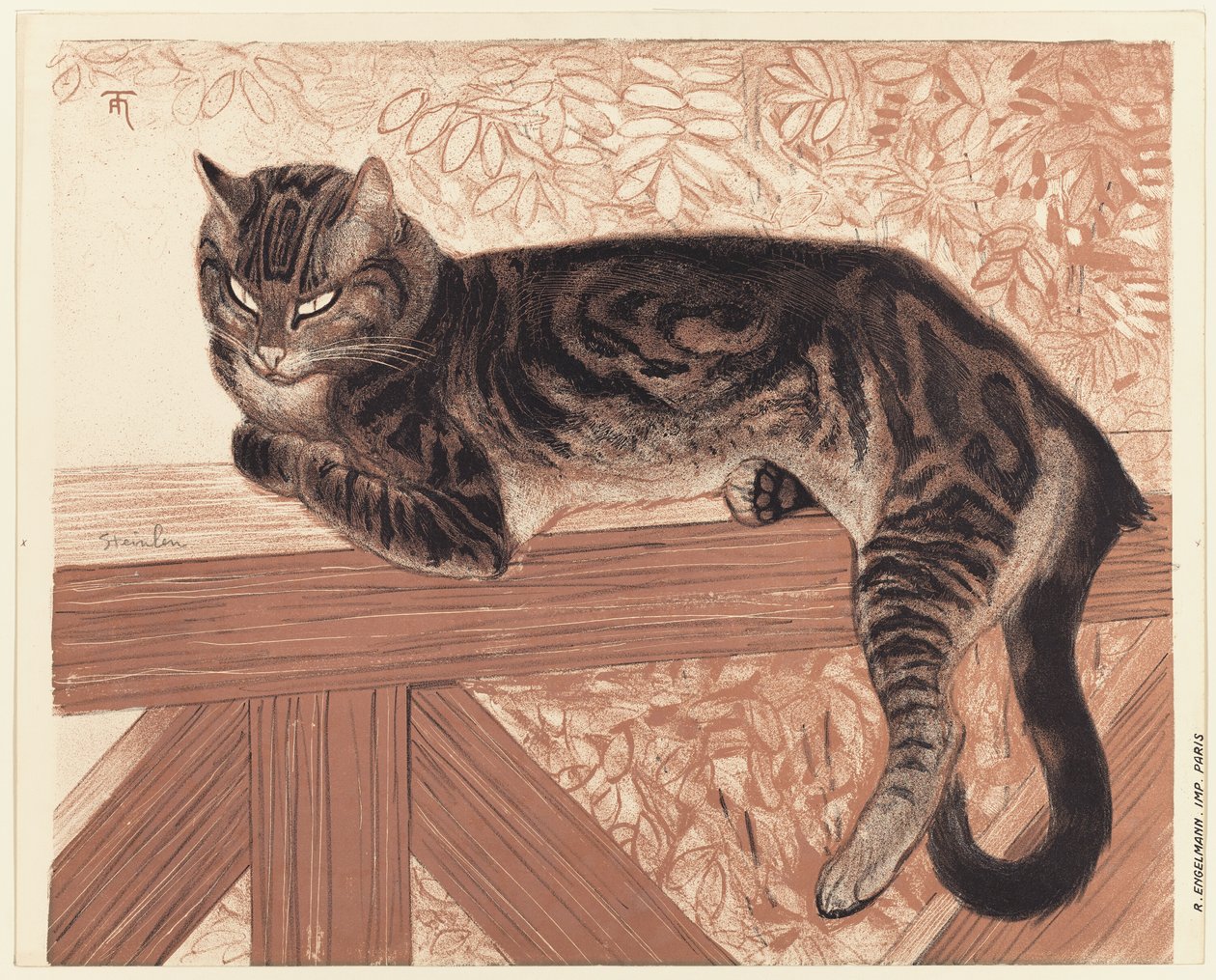 Nyár: Macska a korláton alkotó: Théophile Alexandre Pierre Steinlen