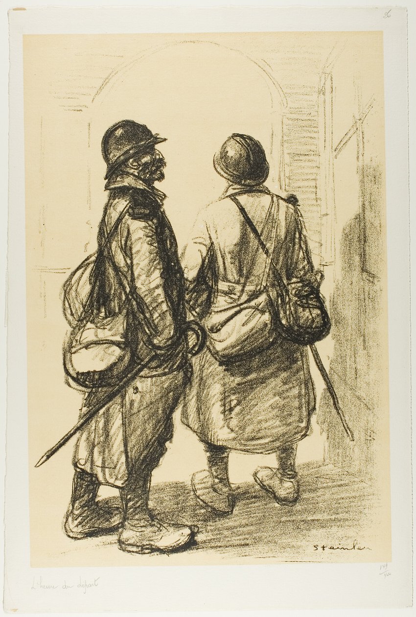 Az indulás órája, huszonhatos tábla az Actualités-ból alkotó: Théophile Alexandre Pierre Steinlen