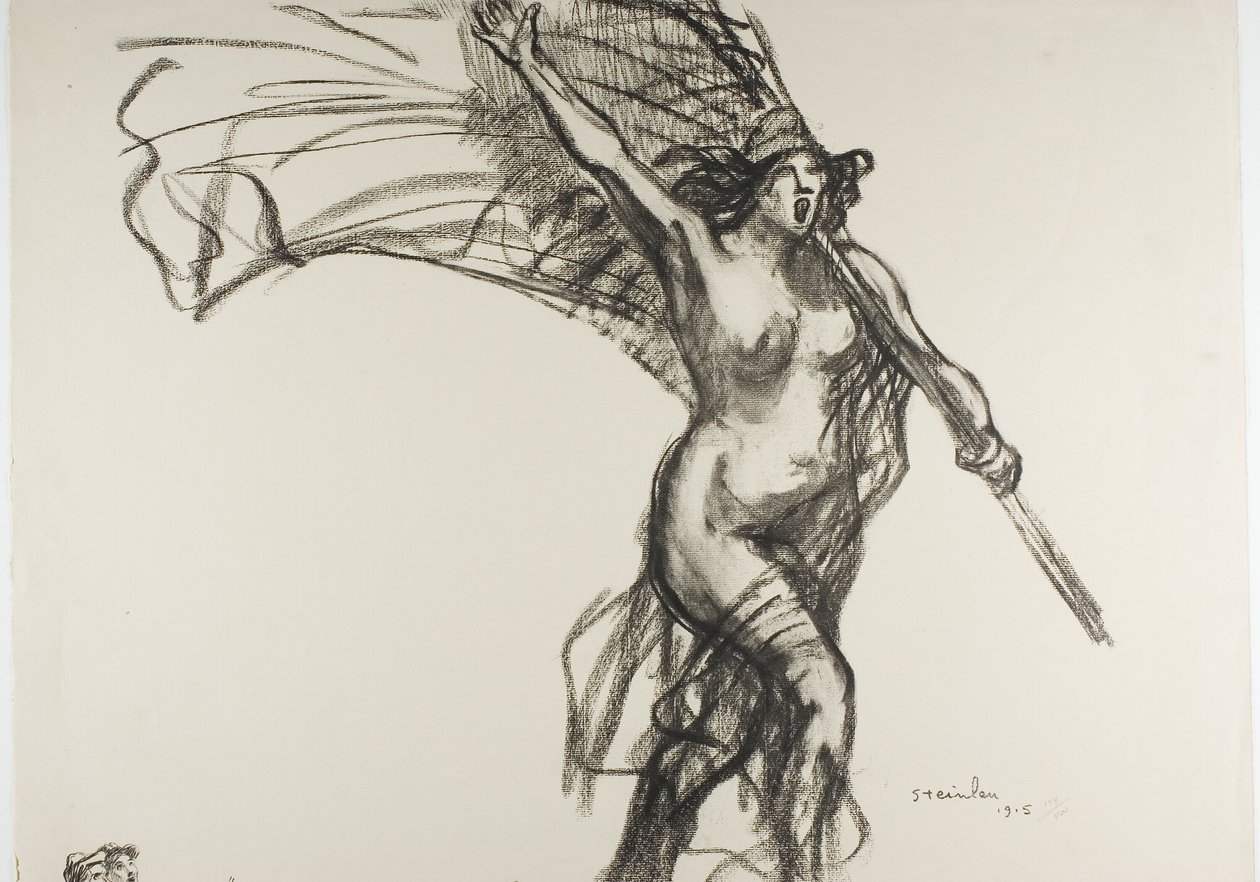 A köztársaság hív minket..., tizenötös tányér az Actualitésből alkotó: Théophile Alexandre Pierre Steinlen