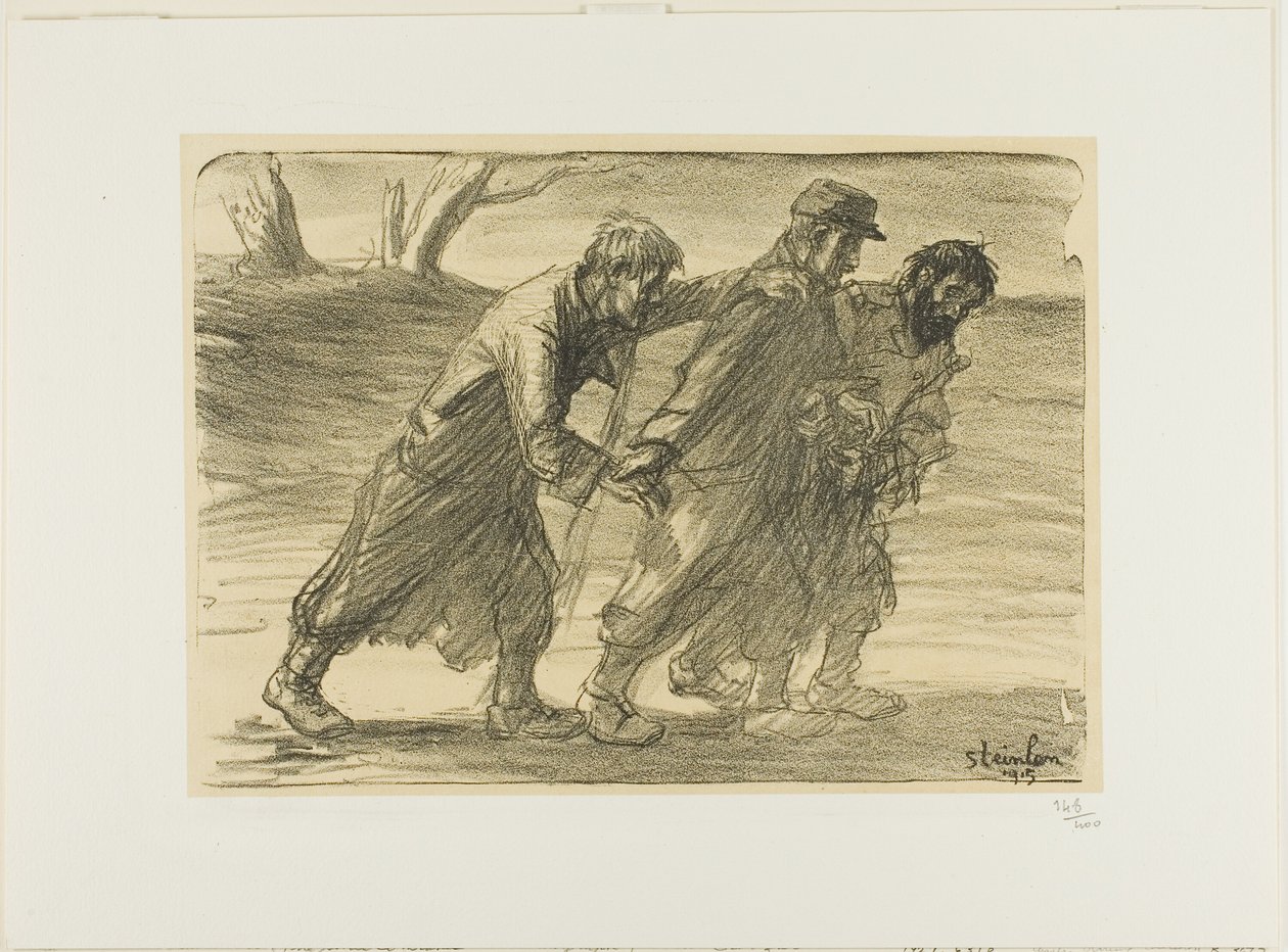 Három elvtárs, ötös tányér az Actualitésből alkotó: Théophile Alexandre Pierre Steinlen