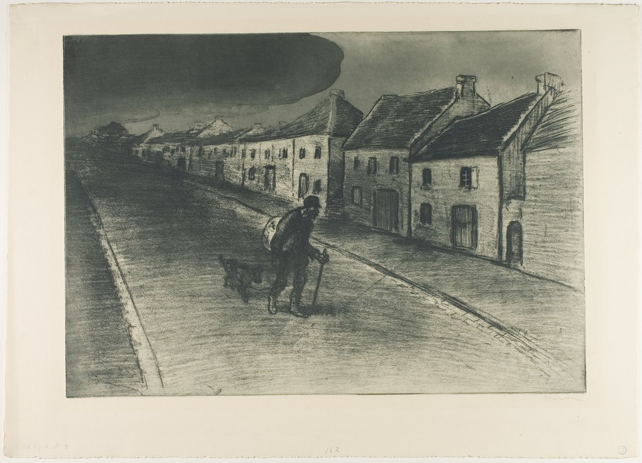 Csavargó áthalad egy alvó falun alkotó: Théophile Alexandre Pierre Steinlen
