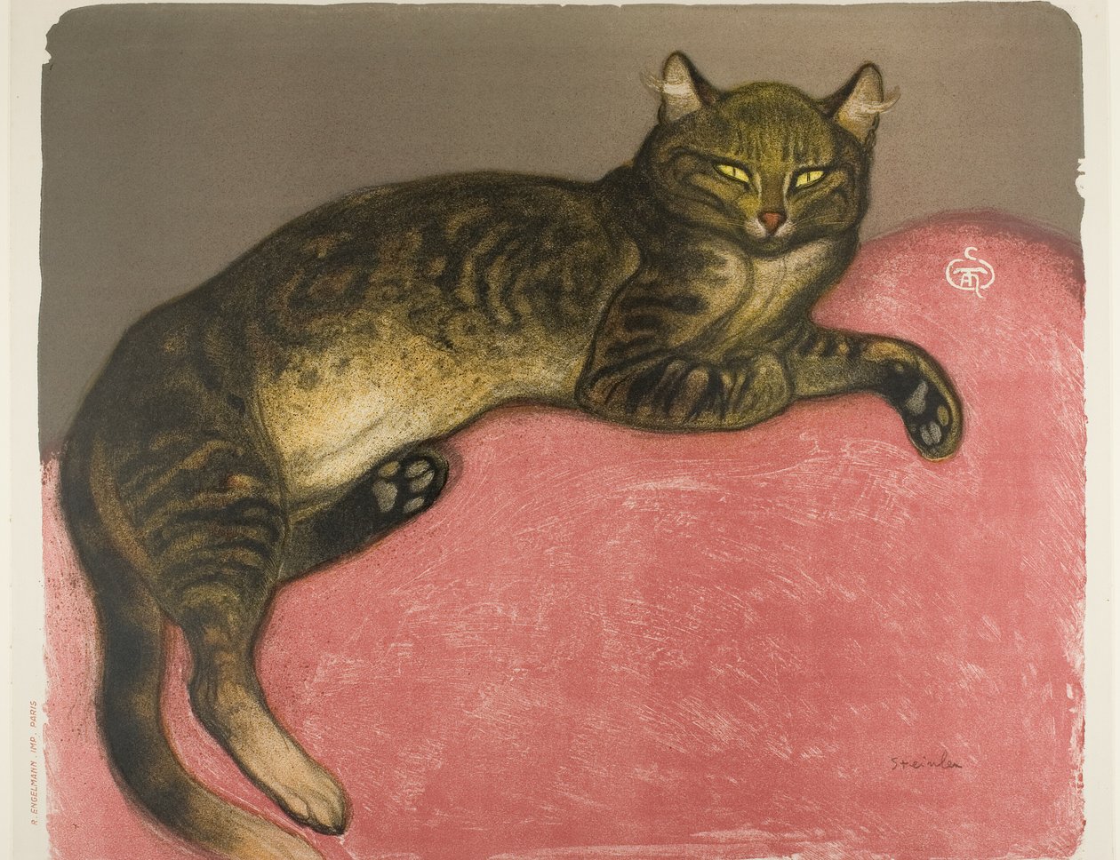 Télen: Macska a párnán alkotó: Théophile Alexandre Pierre Steinlen