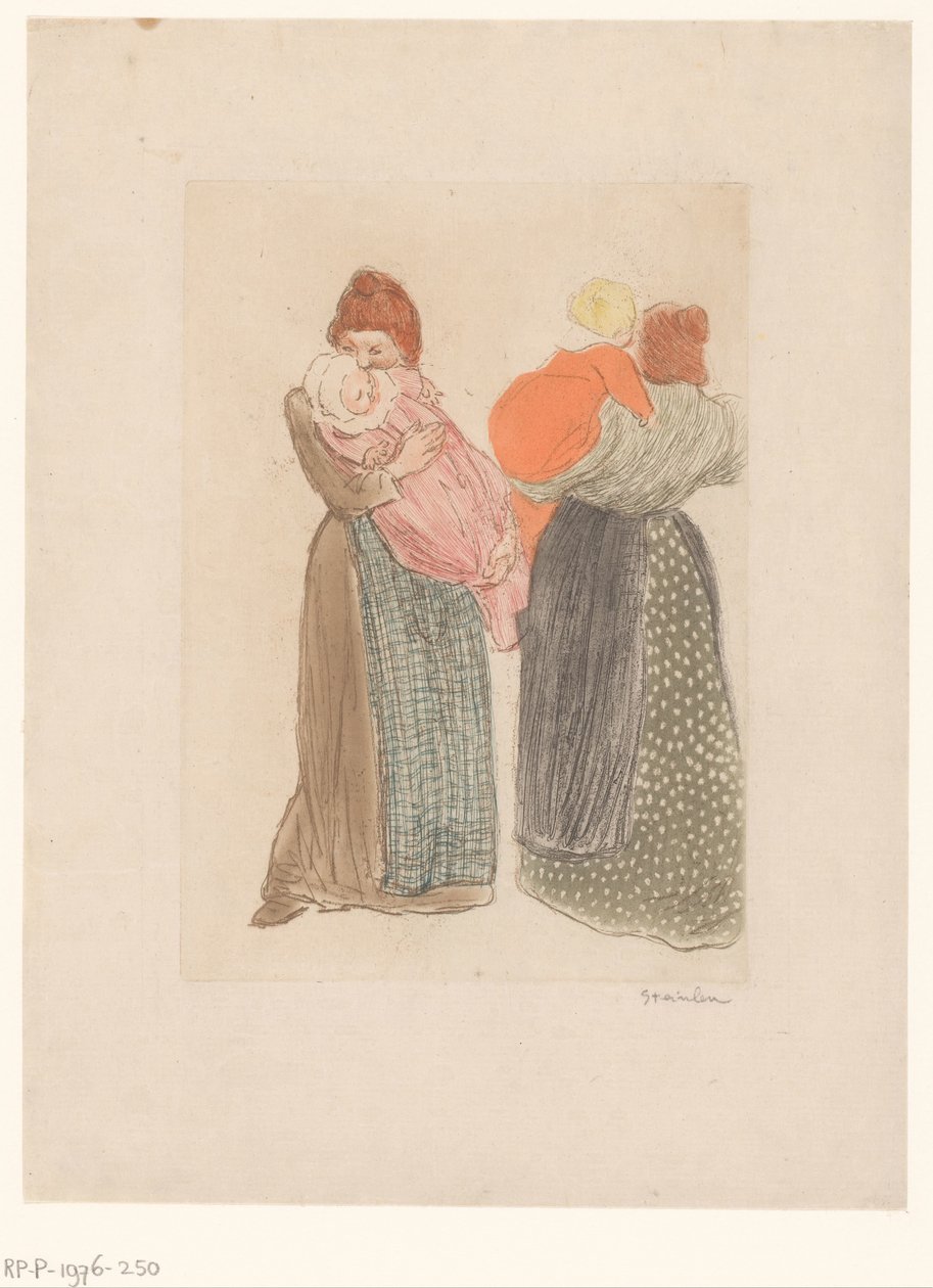 Két anya gyermekekkel Les deux meres alkotó: Théophile Alexandre Steinlen (signed by artist)