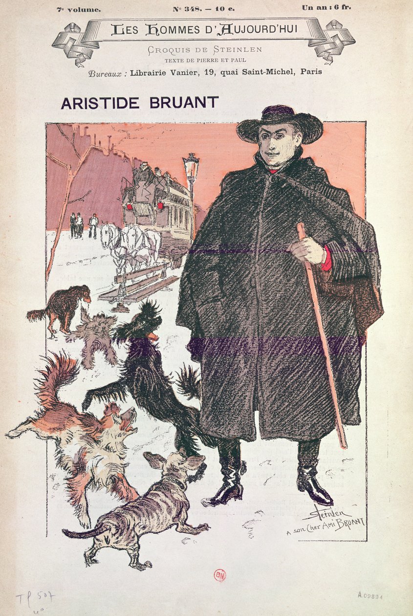 Aristide Bruant karikatúrája a Les Hommes d
