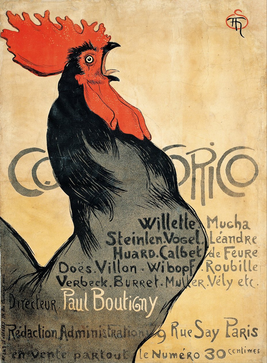 Cocorico plakát alkotó: Théophile Alexandre Steinlen