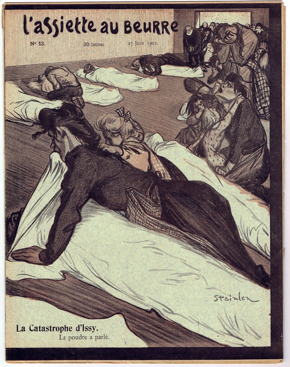A „” L’Plate au beurre” borítója, szatirikus színű alkotó: Théophile Alexandre Steinlen