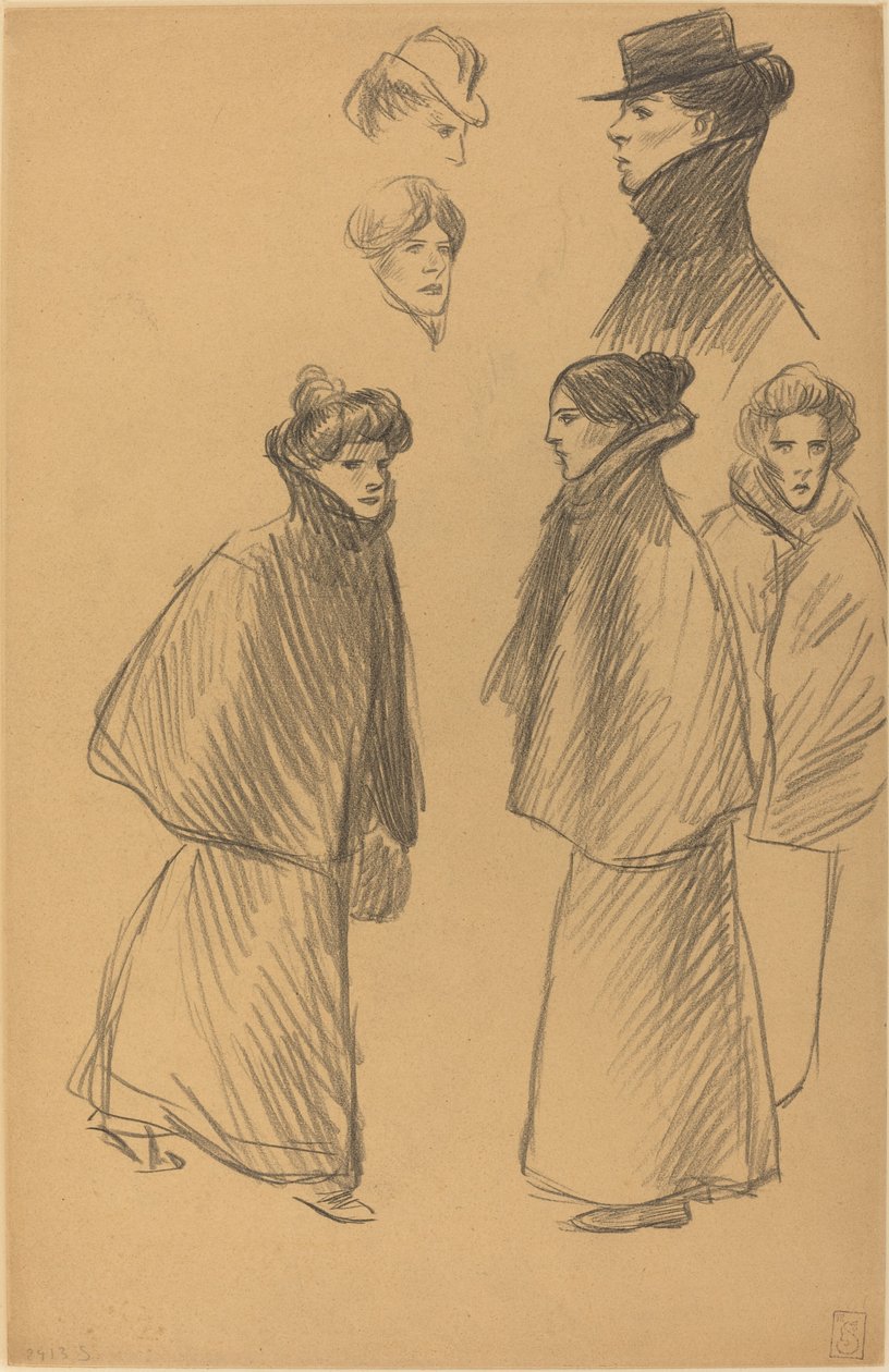 Ábratanulmányok [recto], 19. század vége-XX. század eleje. alkotó: Théophile Alexandre Steinlen