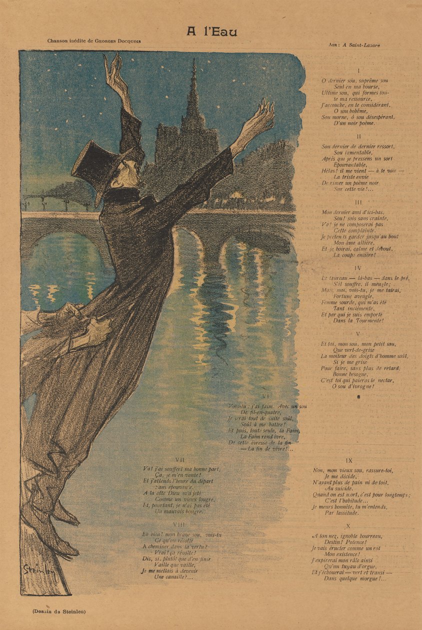 Gil Blas Illustré: A víz szélén A lEau, 1896. alkotó: Théophile Alexandre Steinlen