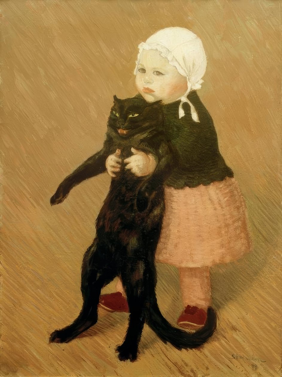 A lány a macskával alkotó: Théophile Alexandre Steinlen