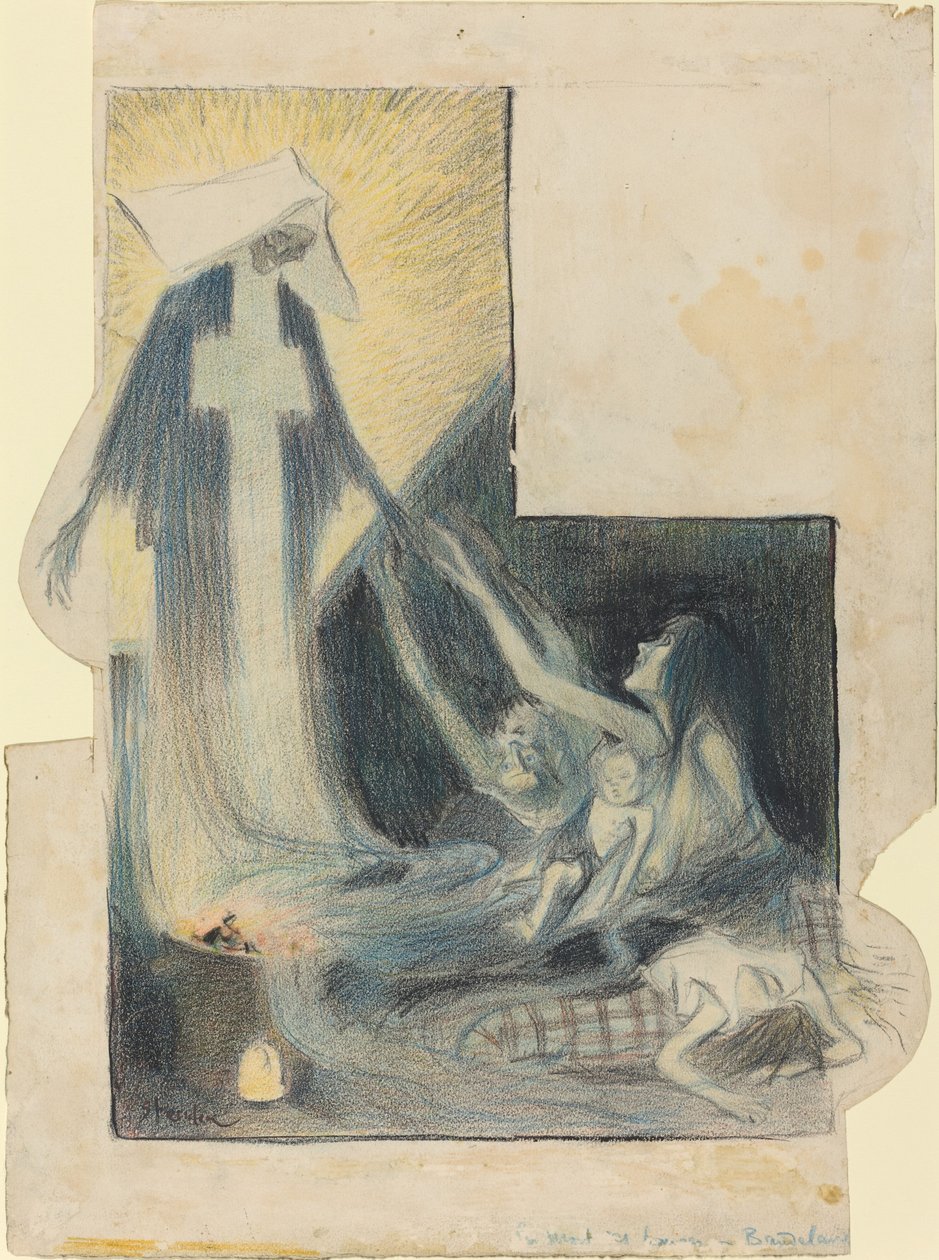 A szegények halála - Baudelaire, 1894. alkotó: Théophile Alexandre Steinlen