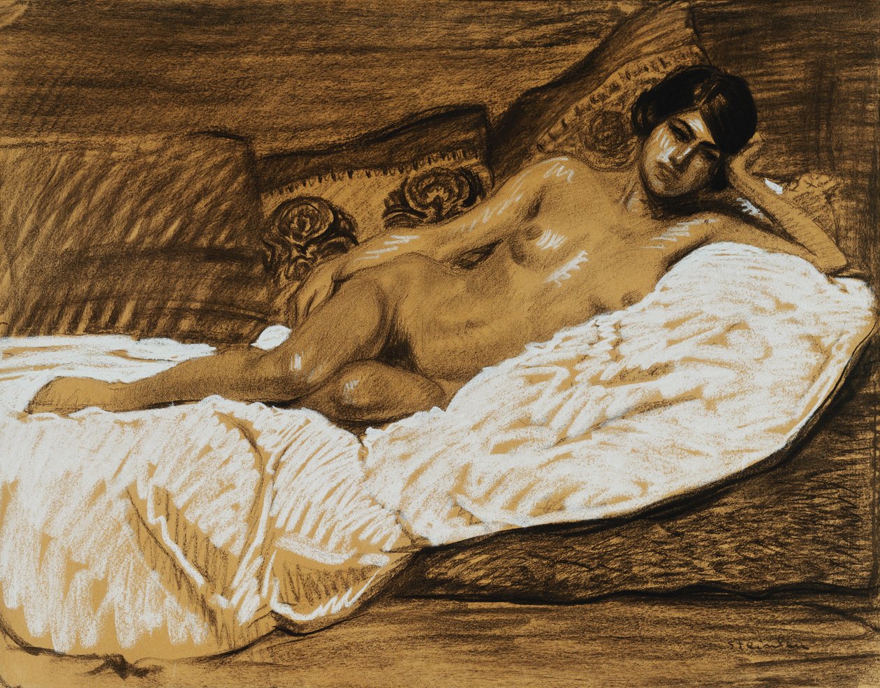 Kinyújtott akt; Nu Allonge, alkotó: Théophile Alexandre Steinlen