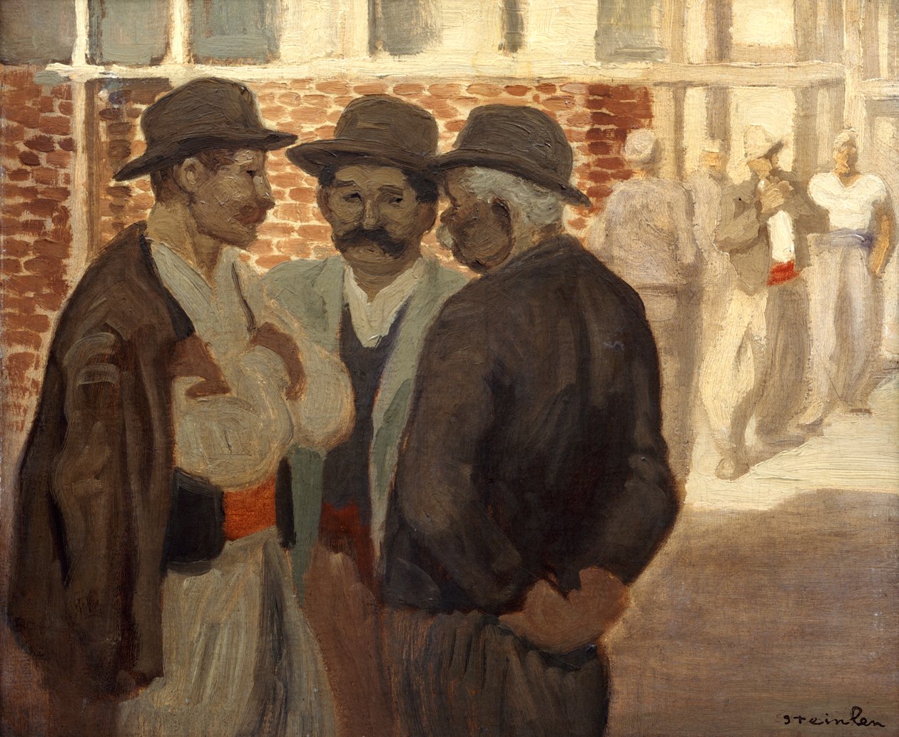 Épületépítő munkások, c1911 alkotó: Théophile Alexandre Steinlen