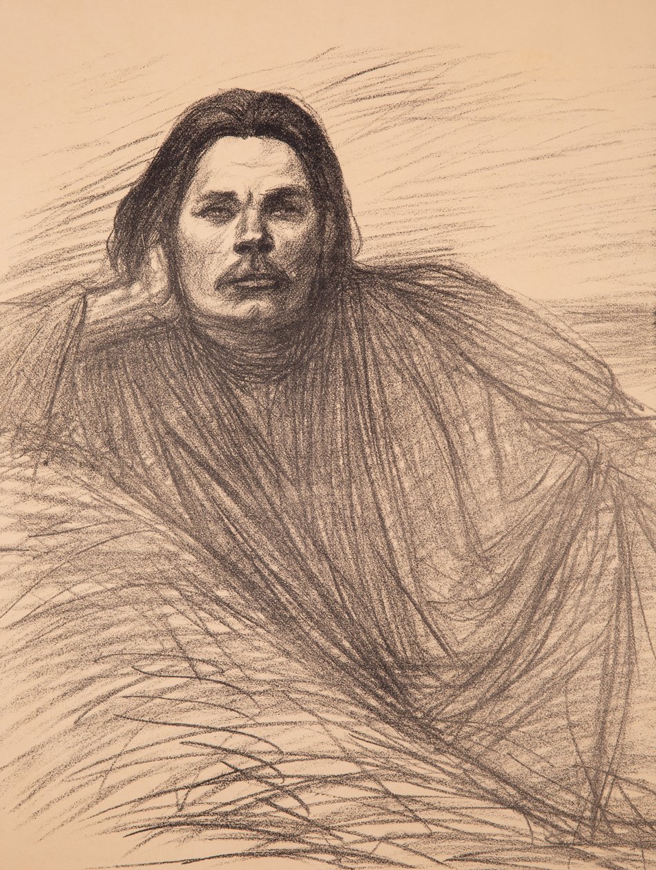Maxim Gorkij szerző portréja 1868-1939, kb. 1894. alkotó: Théophile Alexandre Steinlen