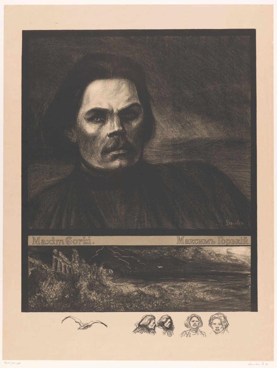 Van Makszim Gorkij portréja Maxim Gorkij (cím az objektumon) alkotó: Théophile Alexandre Steinlen