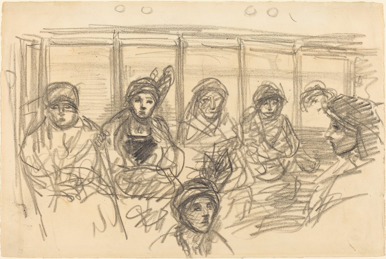 Lovasok a metrón, c. 1890. alkotó: Théophile Alexandre Steinlen