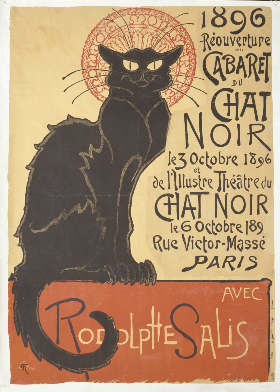 A Cabaret du Chat Noir újranyitása, 1896. alkotó: Théophile Alexandre Steinlen