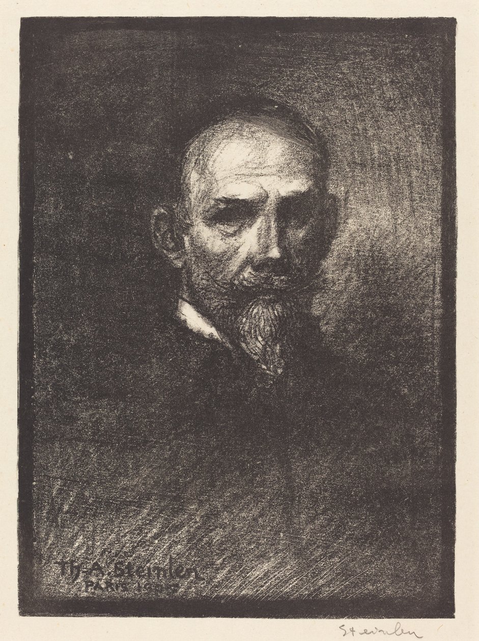 Steinlen önarckép elölről, egyenes fejjel, 1905. alkotó: Théophile Alexandre Steinlen