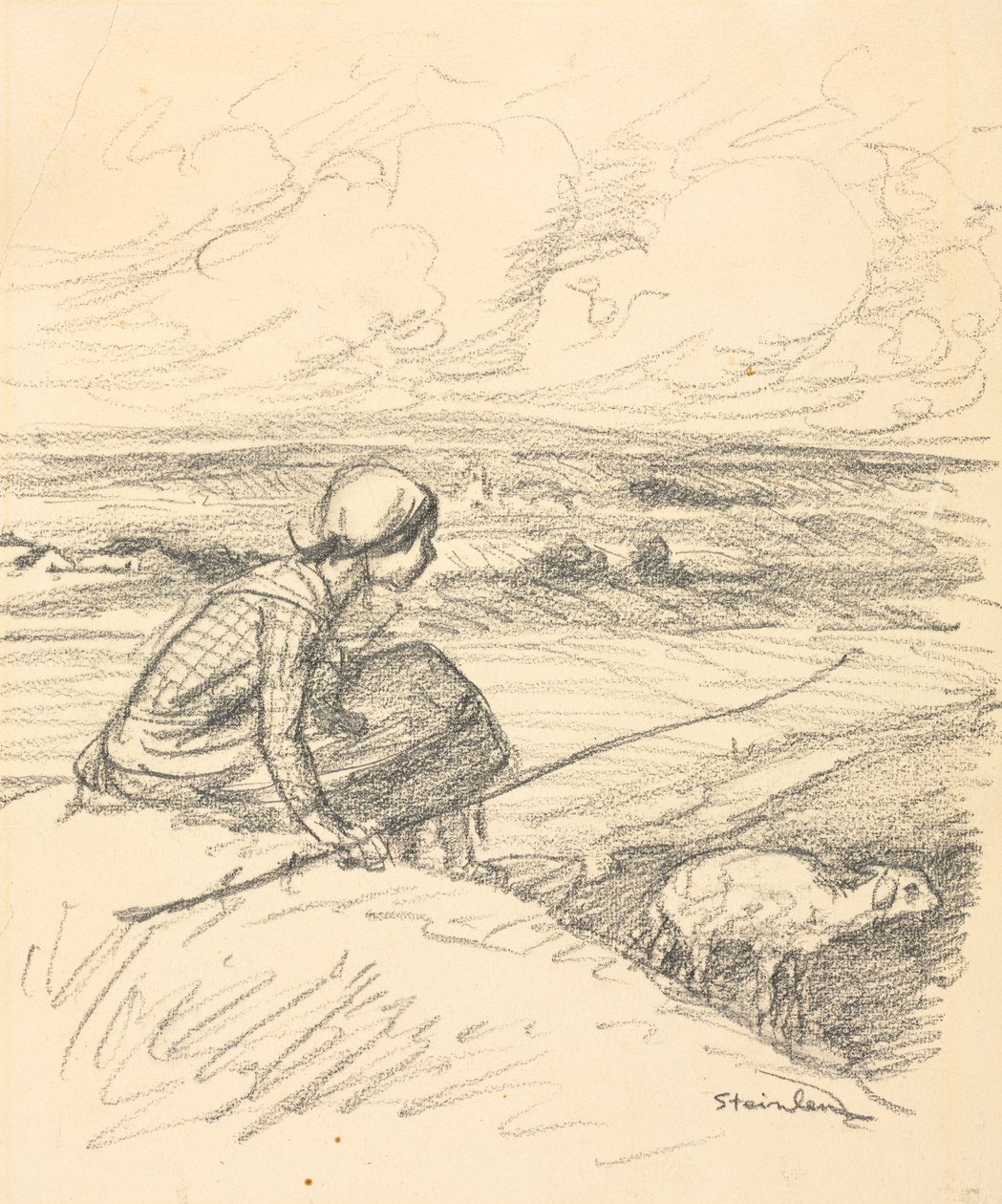 Pásztorlány, 19. század negyedik negyede vagy 20. század első negyede. alkotó: Théophile Alexandre Steinlen