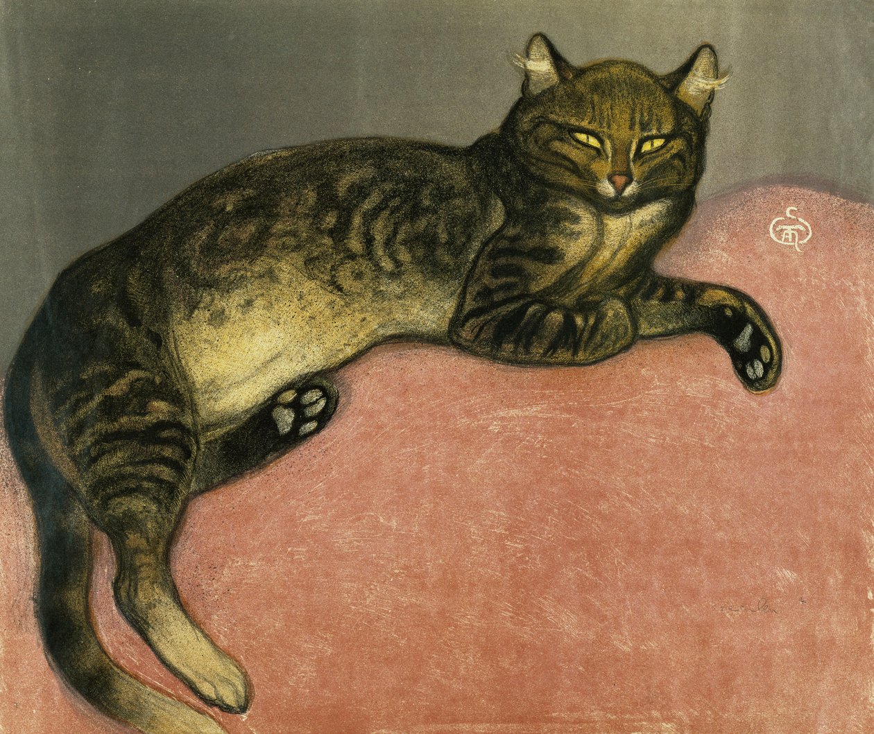 A nyár, Macska korláton; Nyár, Macska a korláton, 1909 alkotó: Théophile Alexandre Steinlen