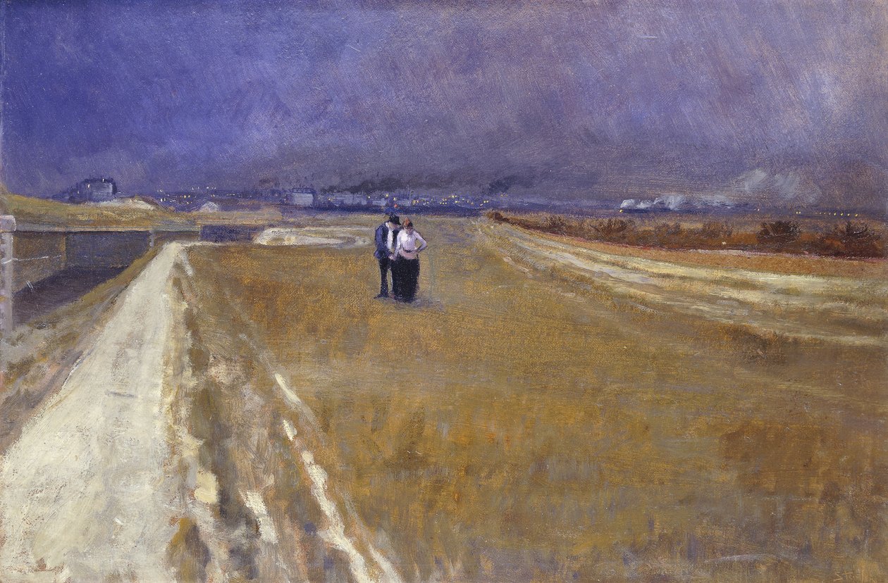 Séta a vasút mellett; Sétálj a vasút mellett, alkotó: Théophile Alexandre Steinlen