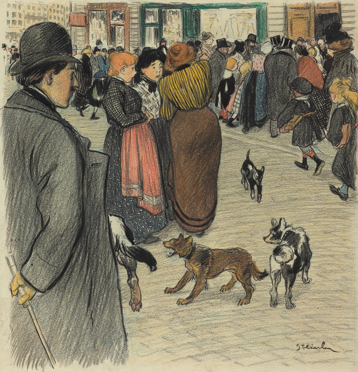 Nézi a tömeget alkotó: Théophile Alexandre Steinlen