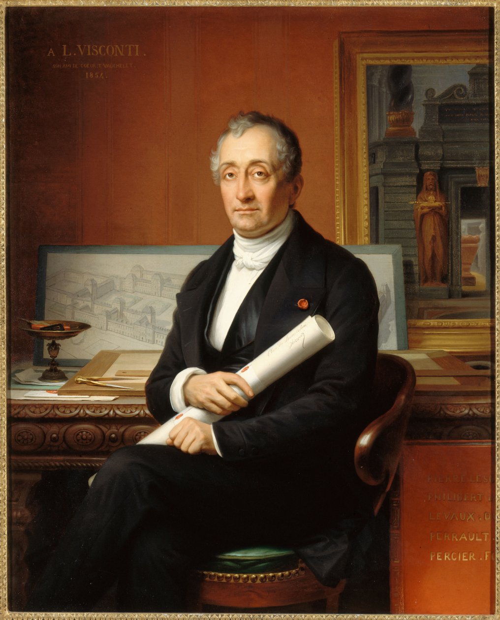 Louis Visconti építész portréja 1791-1853, 1854. alkotó: Théophile Vauchelet