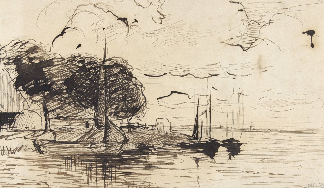 Part pajtával és vitorlás hajókkal alkotó: Théophile de Bock (possibly)