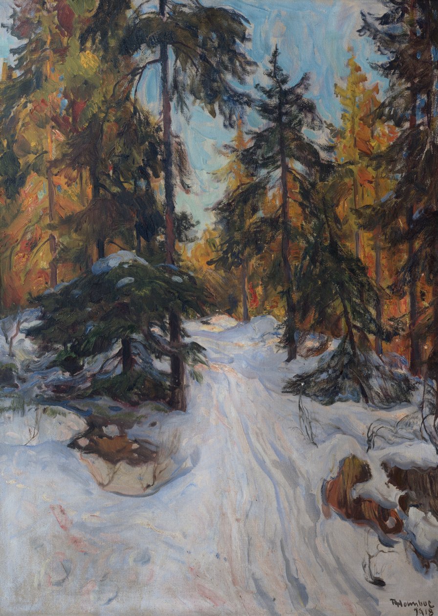 Erdő belső, tél alkotó: Thorolf Holmboe