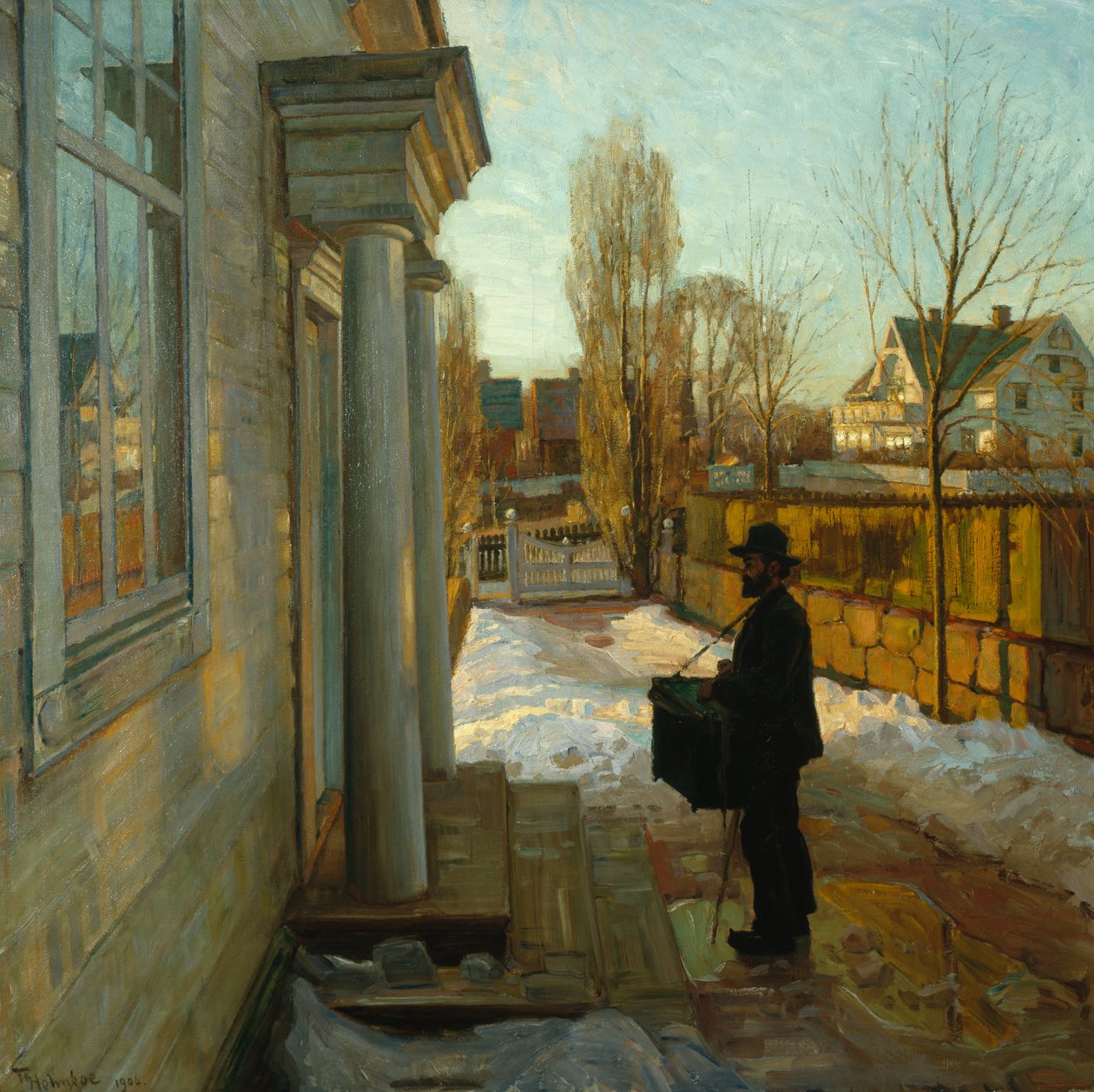 Cím nélkül (Organ Grinder) 1906 (olaj, vászon) alkotó: Thorolf Holmboe