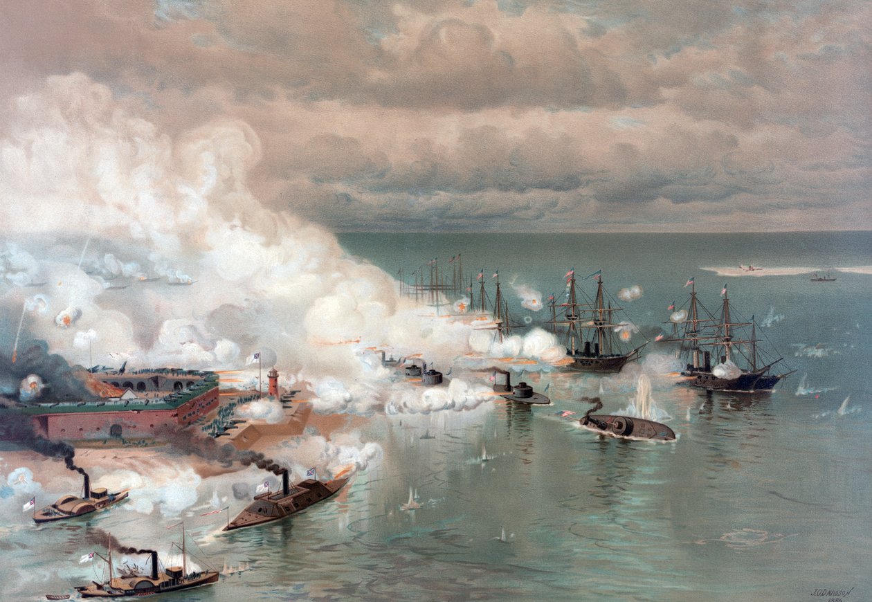 Battle of Mobile Bay, pub L Prang & Co. alkotó: Thure de Thulstrup