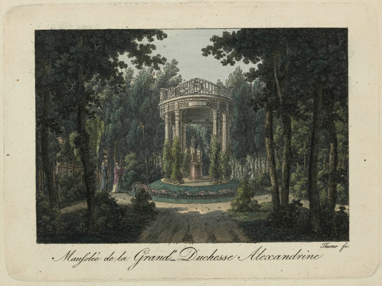 Alexandra Pavlovna nagyhercegnő emlékműve Pavlovszkban, 1810-es évek. alkotó: Thurner