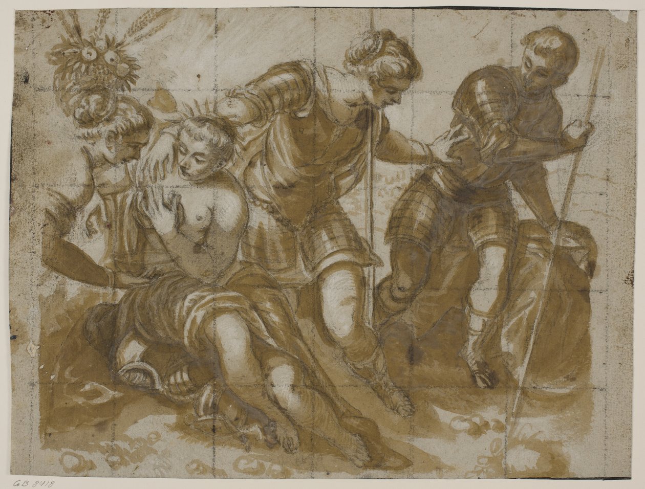 Minerva, Mars és Vénusz Jacopo Tintoretto festménye után a Sala dell’Anticollegio-ban, a velencei Dózse-palotában alkotó: Tiberto Tinelli