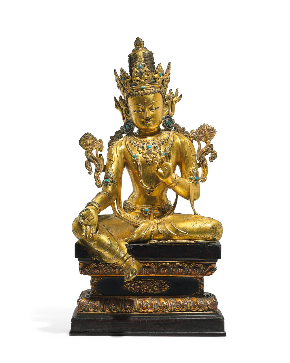 Avalokiteshvara császári alakja (lásd még 474250-474254) (aranyozott bronz) alkotó: Tibetan School