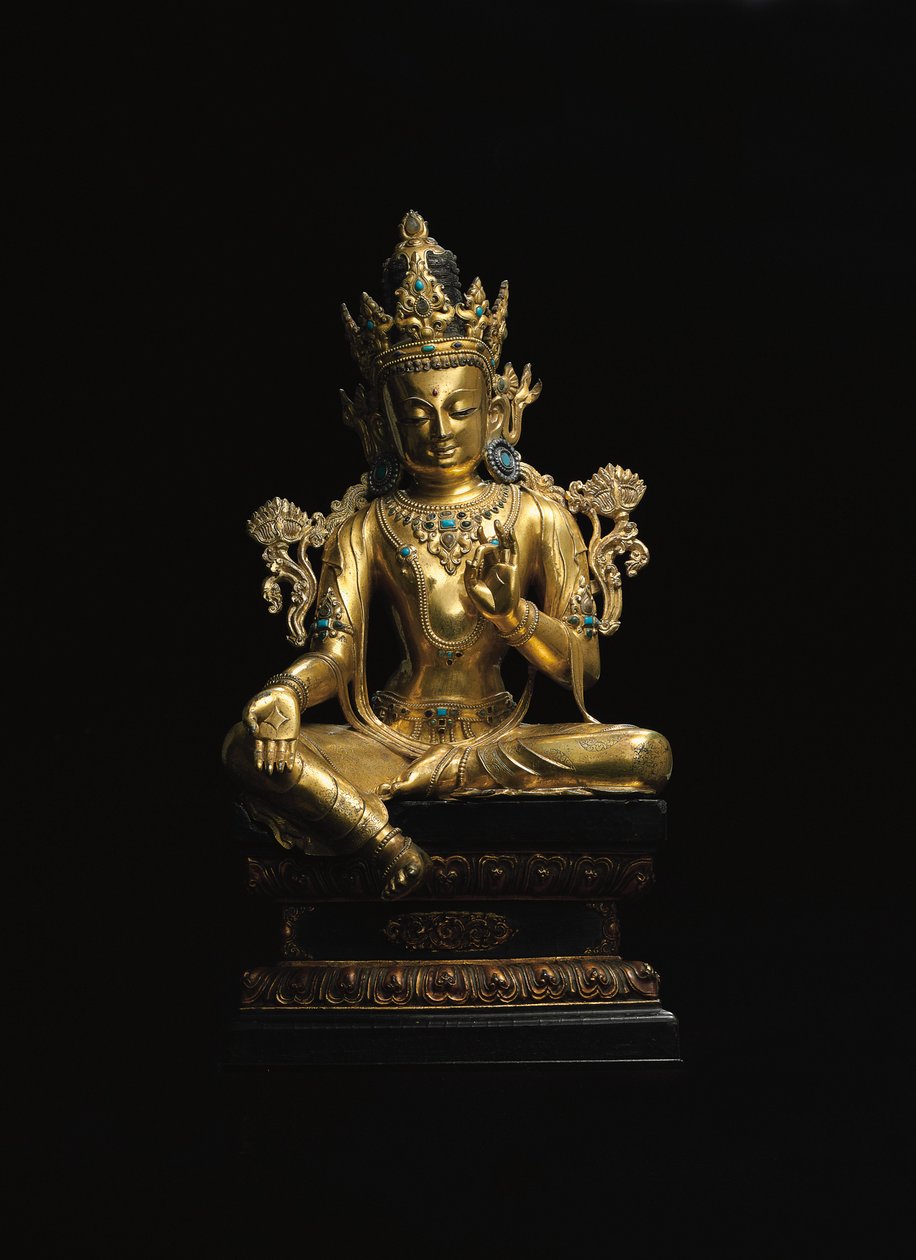 Avalokiteshvara császári alakja (lásd még 474250-474254) (aranyozott bronz) alkotó: Tibetan School