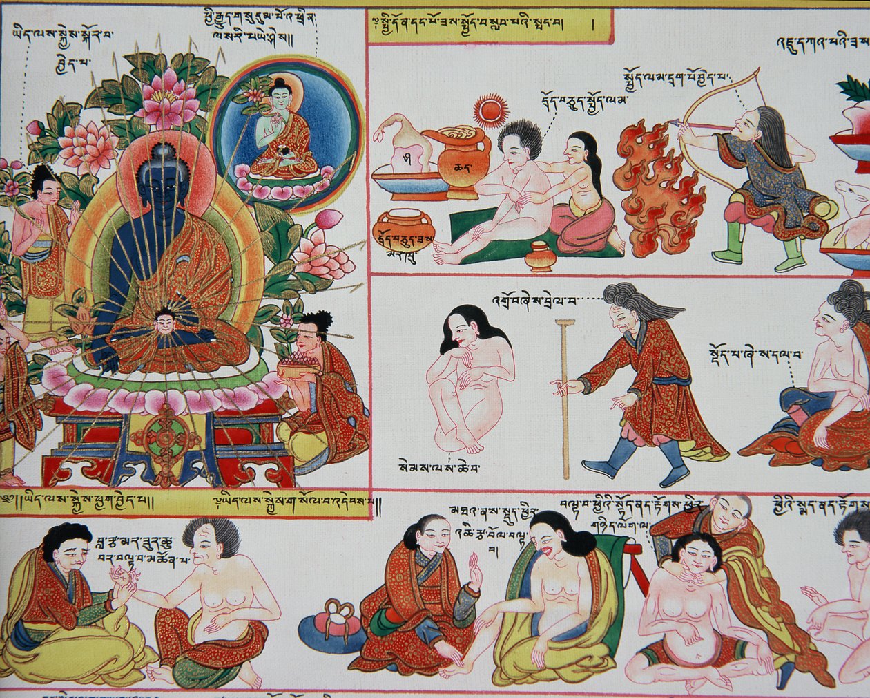 Kézirat a tibeti orvoslásról (a 389729. szám részlete) alkotó: Tibetan School