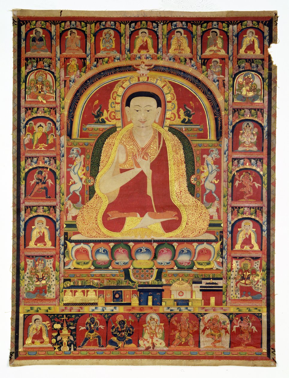 Nagy Thangpa portréja (1142-1210) 13. század végén (átlátszatlan wc és arany pamut) alkotó: Tibetan School