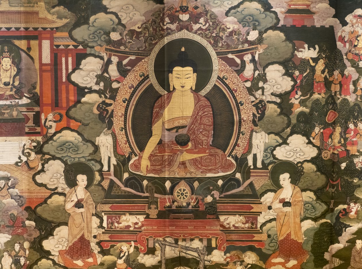 Sákjamuni Buddha életének jelenetei alkotó: Tibetan School