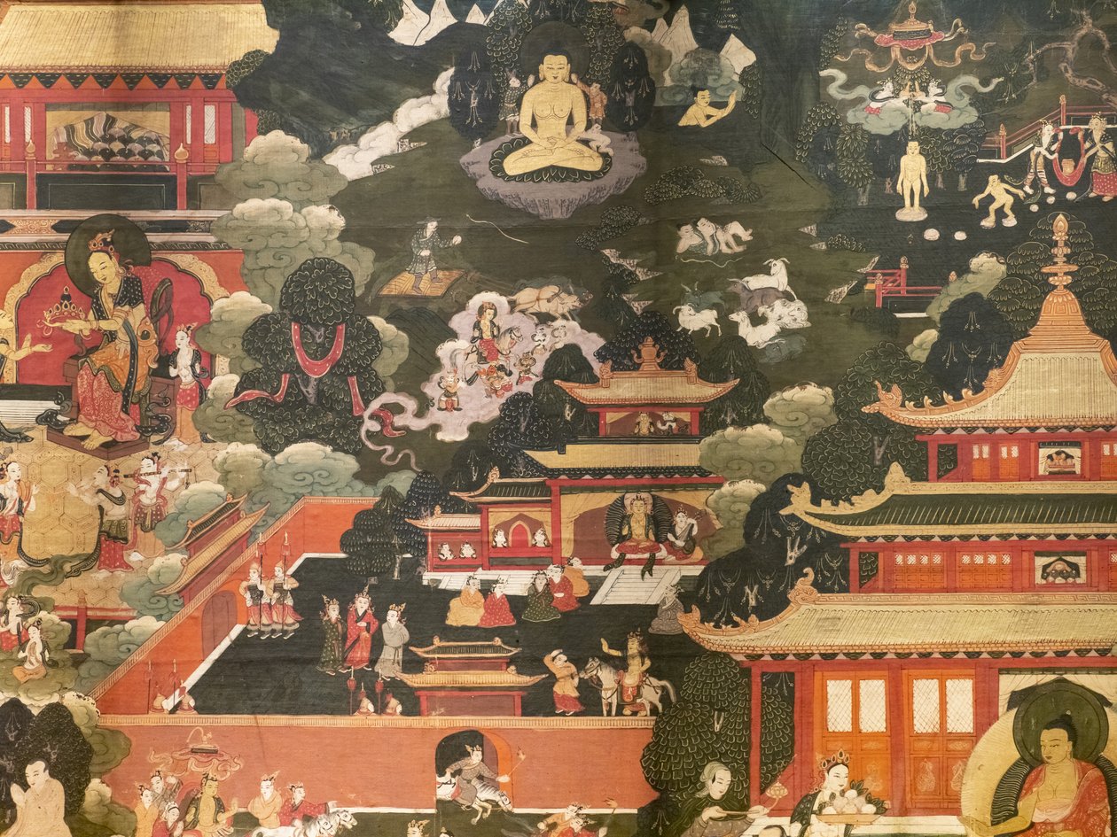 Sákjamuni Buddha életének jelenetei alkotó: Tibetan School